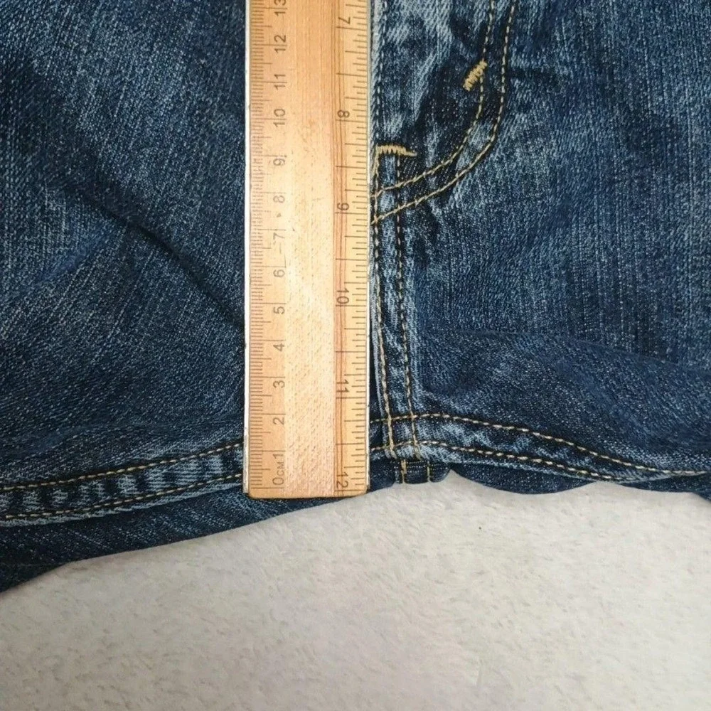 Levis 505 Jeans Mens 34x36 Blue Straight Medium Wash Denim 5-Pocket Distressed